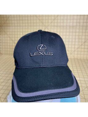 Lexus Black Baseball Cap With Embroidered Logo & Gray Accents Adjustable Strap